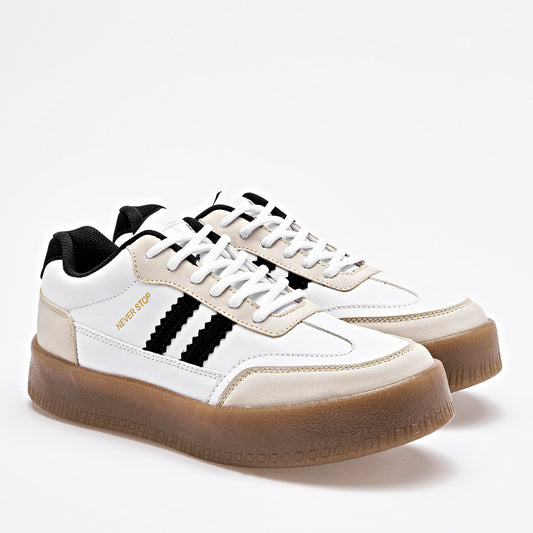 TENIS URBANO MUJER DADDY 12056 BLANCO NEGRO