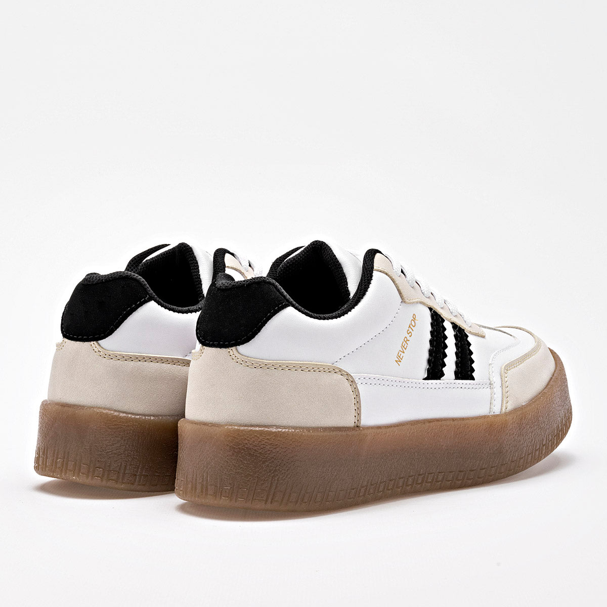 TENIS URBANO MUJER DADDY 12056 BLANCO NEGRO
