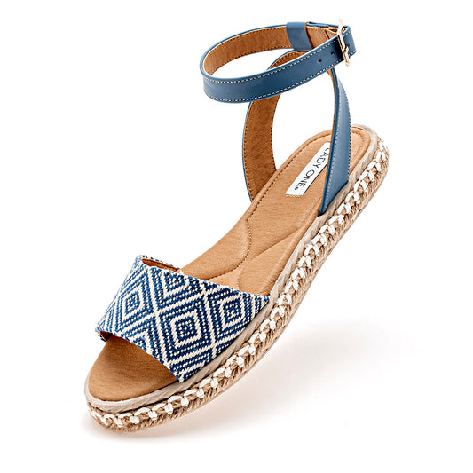 SANDALIA MUJER LADY ONE AL6809 AZUL BLANCO