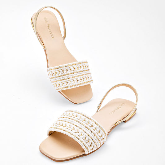 SANDALIA MUJER LIZ MARIANA 271T BLANCO ORO