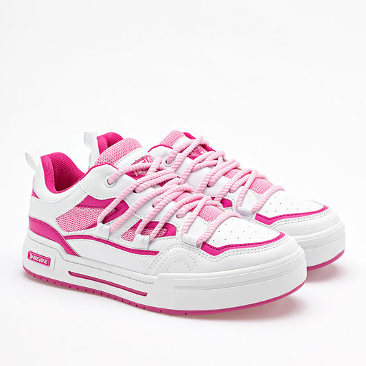 TENIS URBANO MUJER NEWK CD3201 BLANCO FIUSHA ROSA