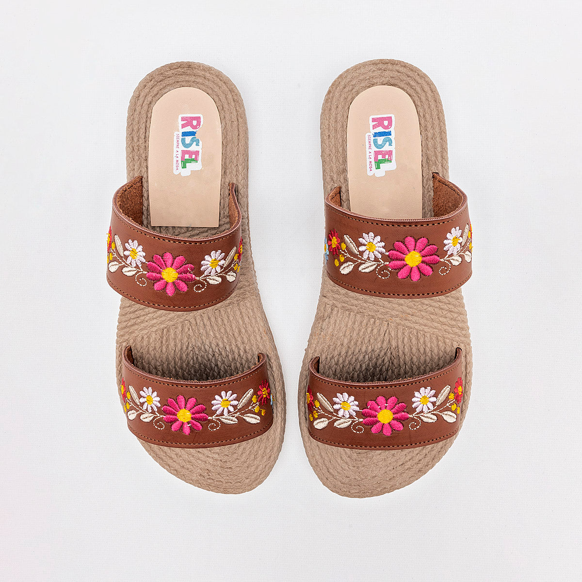 SANDALIA MUJER RISEL 735 CAFE MULTICOLOR