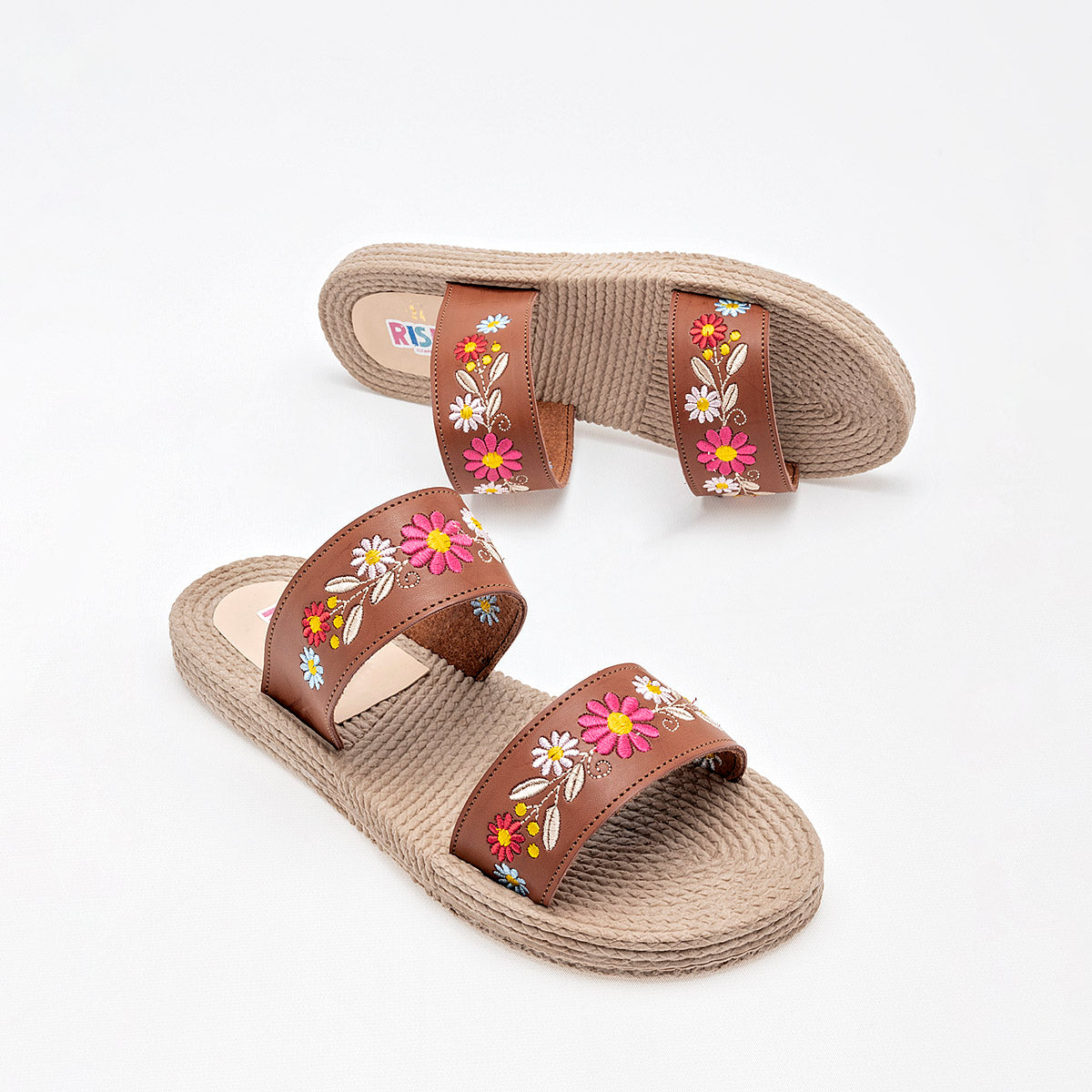 SANDALIA MUJER RISEL 735 CAFE MULTICOLOR