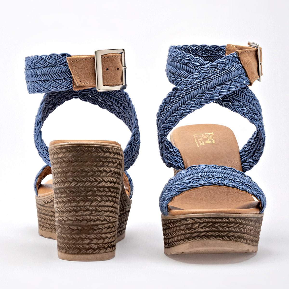 SANDALIA MUJER ROJO CEREZA 22 AZUL CAMEL