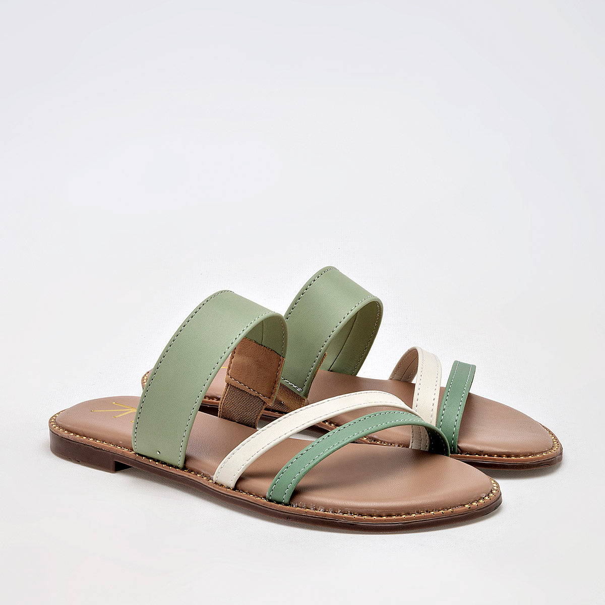 SANDALIA MUJER TOP MODA 5103 VERDE BEIGE