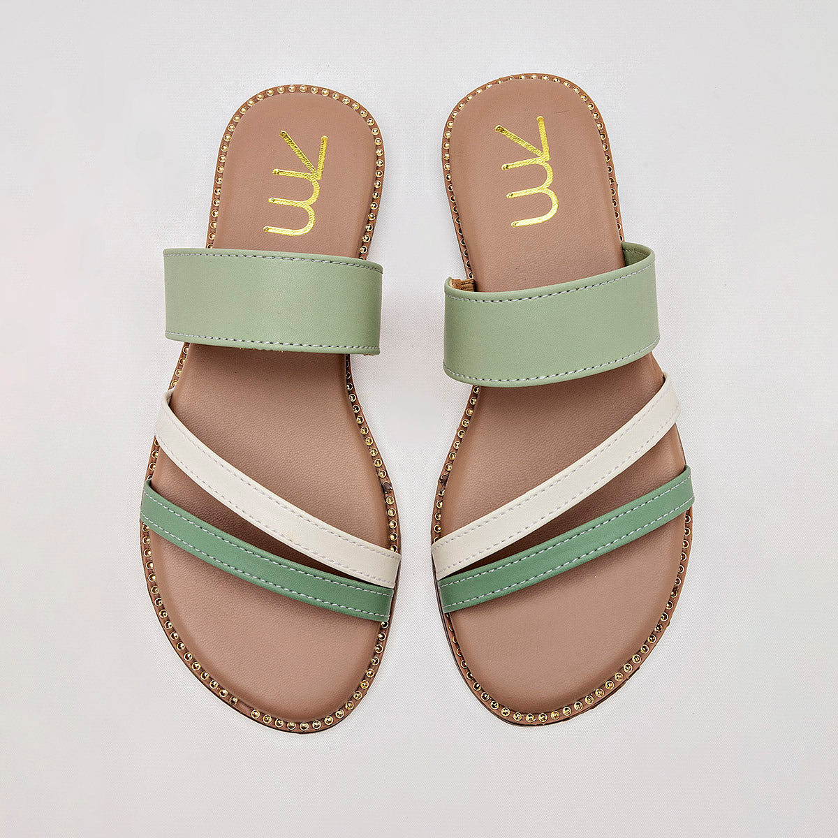 SANDALIA MUJER TOP MODA 5103 VERDE BEIGE