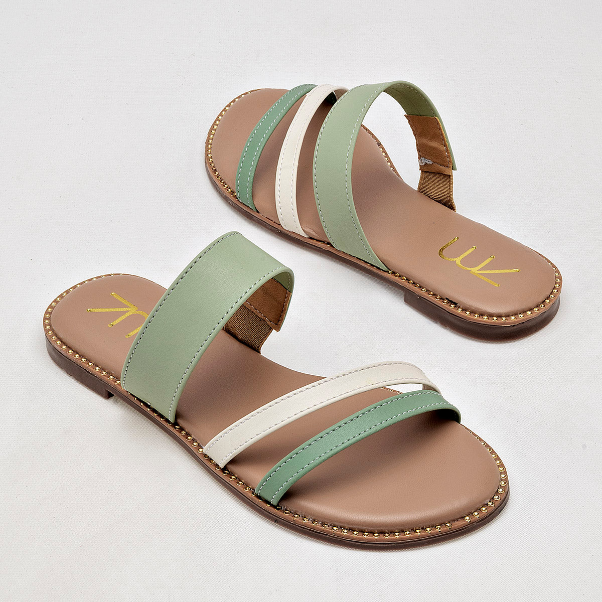 SANDALIA MUJER TOP MODA 5103 VERDE BEIGE