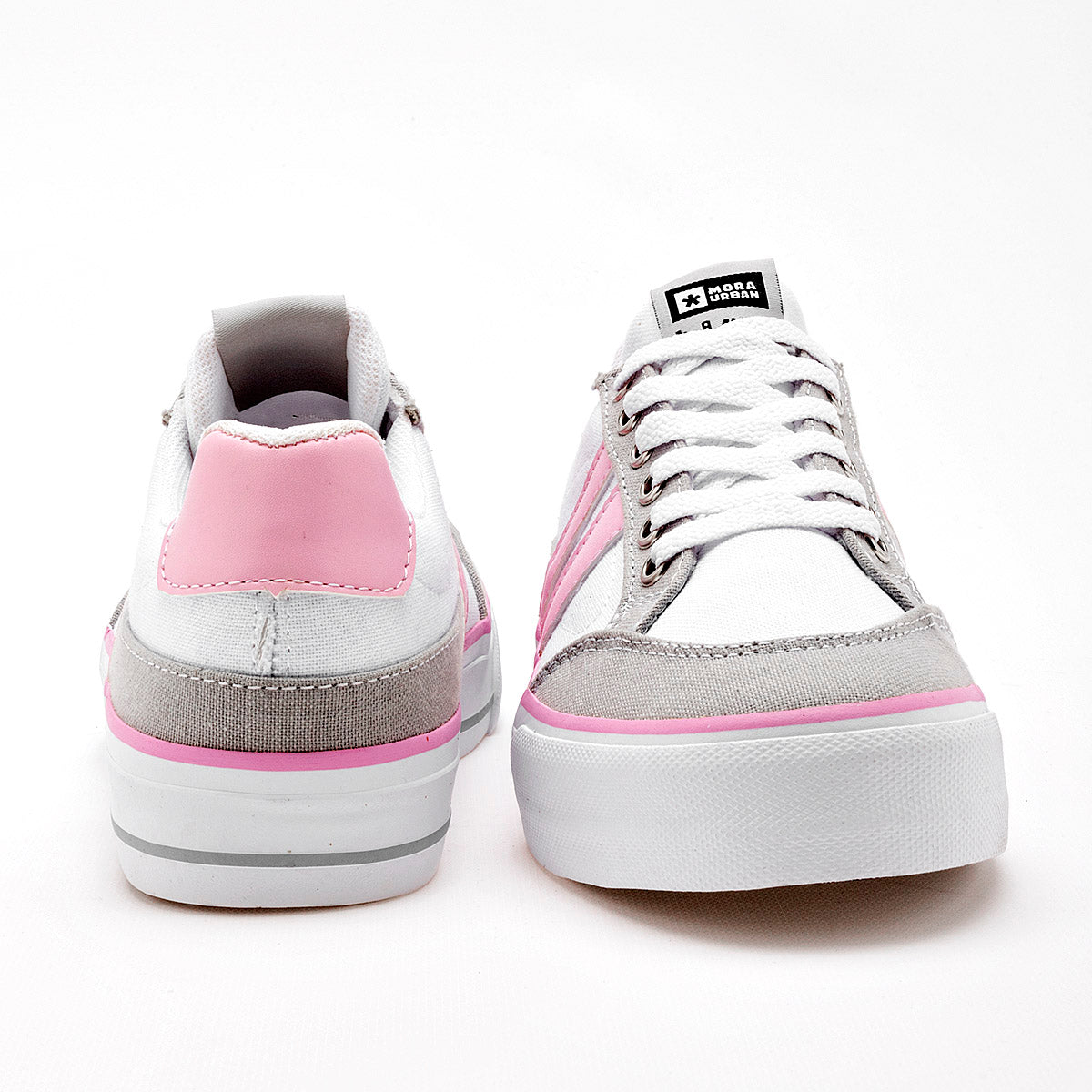 TENIS URBANO MUJER MORA URBAN ESPERANZA BLANCO GRIS ROSA