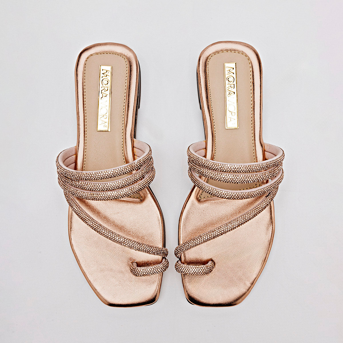 SANDALIA MUJER MORAMORA NATASHA ORO ROSA