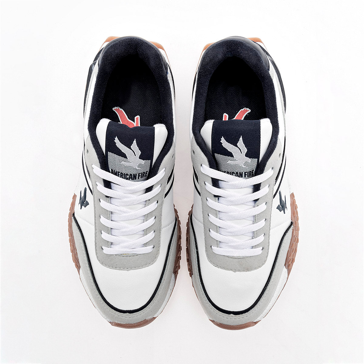 TENIS URBANO JUVENIL AMERICAN FIRE A87 BLANCO GRIS MARINO