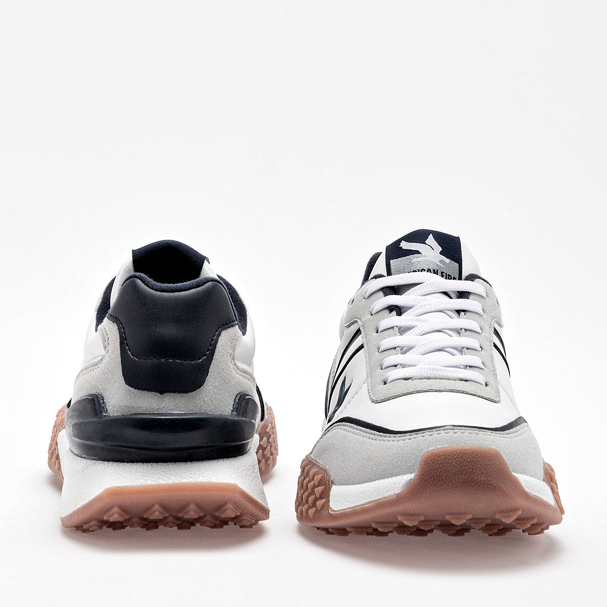 TENIS URBANO JUVENIL AMERICAN FIRE A87 BLANCO GRIS MARINO
