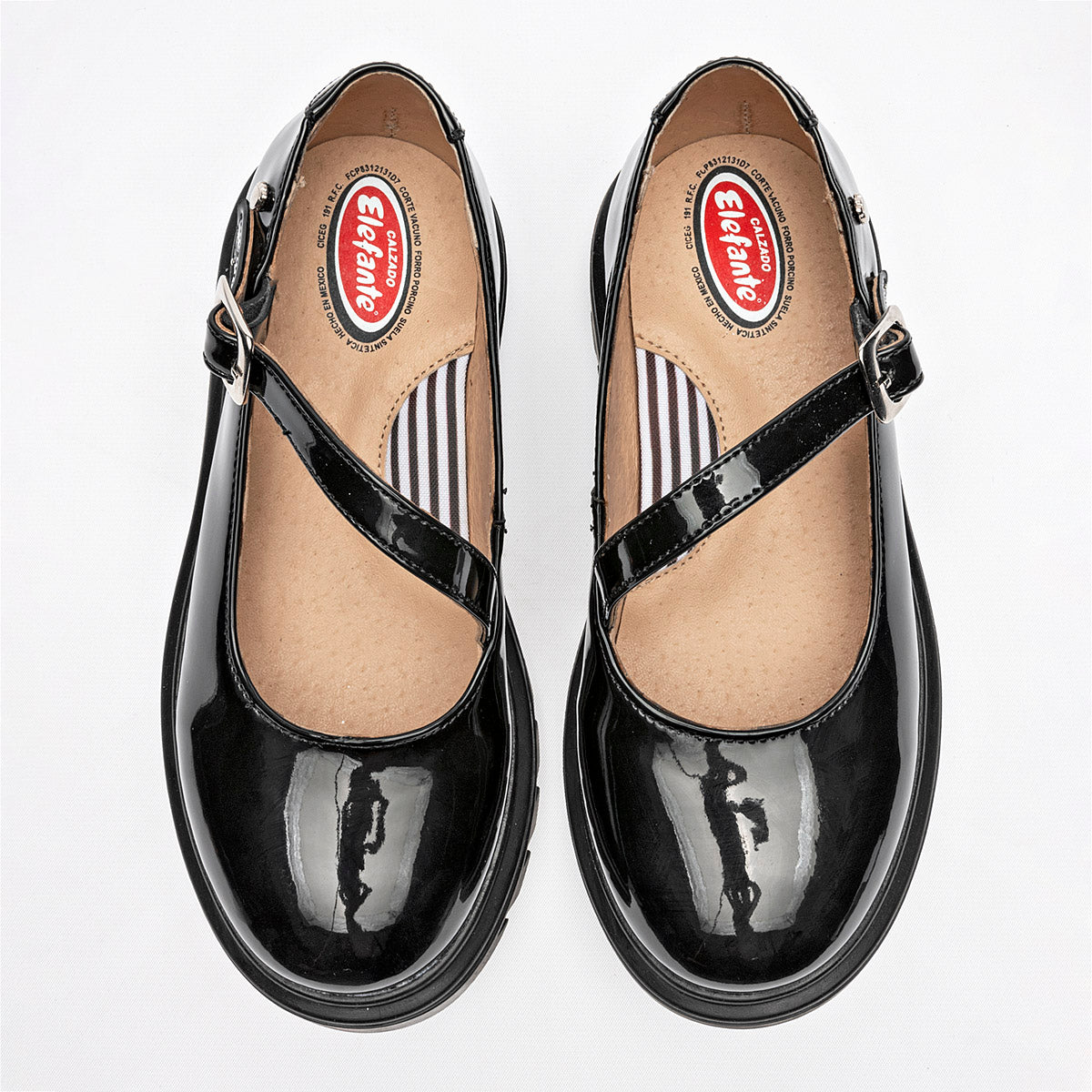 ZAPATO CASUAL NIÑA ELEFANTE 19573 NEGRO CHAROL