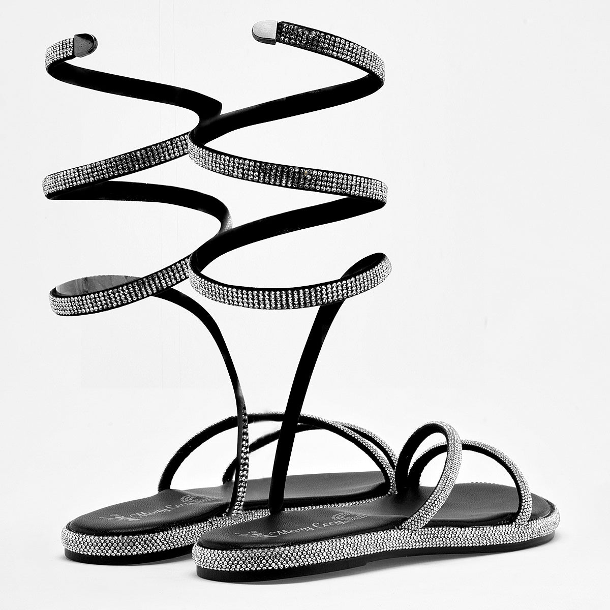 SANDALIA MUJER MARY CECY 15 NEGRO PLATA