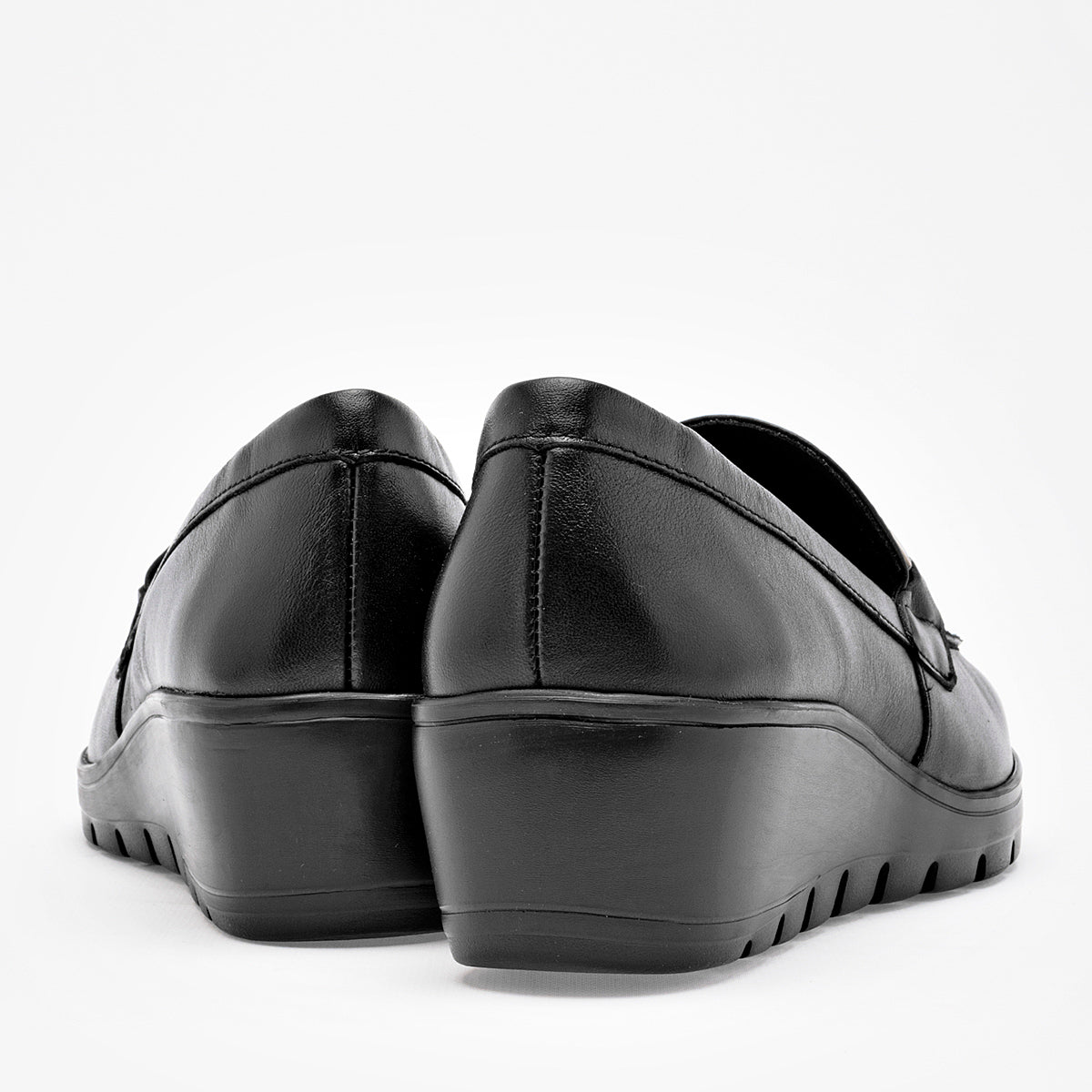 Zapato Confort Piel Flexi Mujer 104830 Negro Plataforma 4 Cm