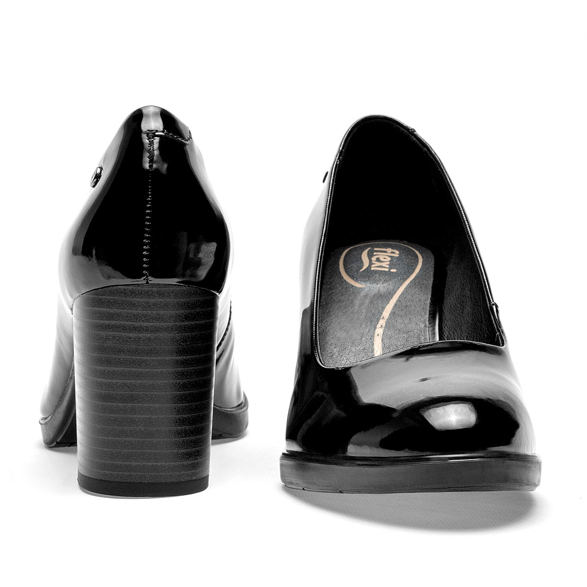 Zapatilla Casual Flexi Mujer 133905 Negro Tacon 7 Cm