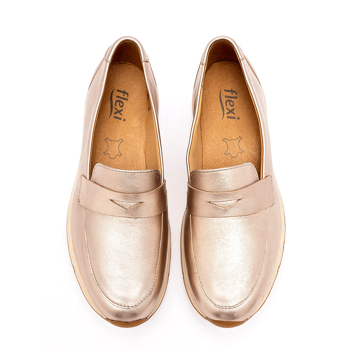 ZAPATO CASUAL MUJER FLEXI 137002 ORO ROSA