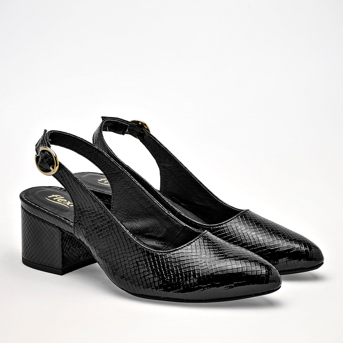 Zapatilla Casual Flexi Mujer 137503 Negro Tacon 6 Cm