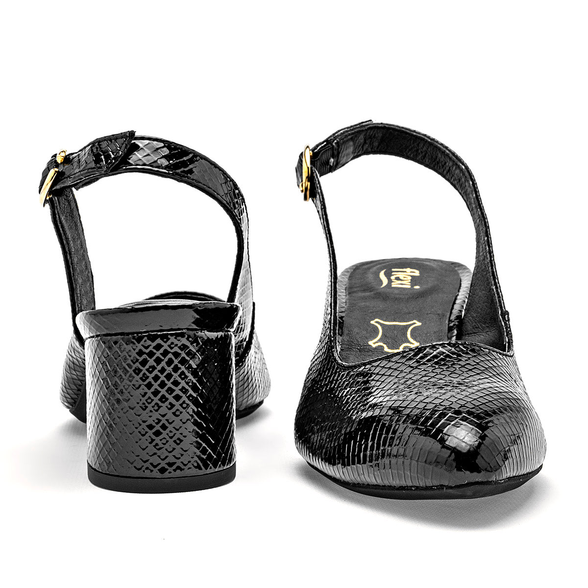 Zapatilla Casual Flexi Mujer 137503 Negro Tacon 6 Cm
