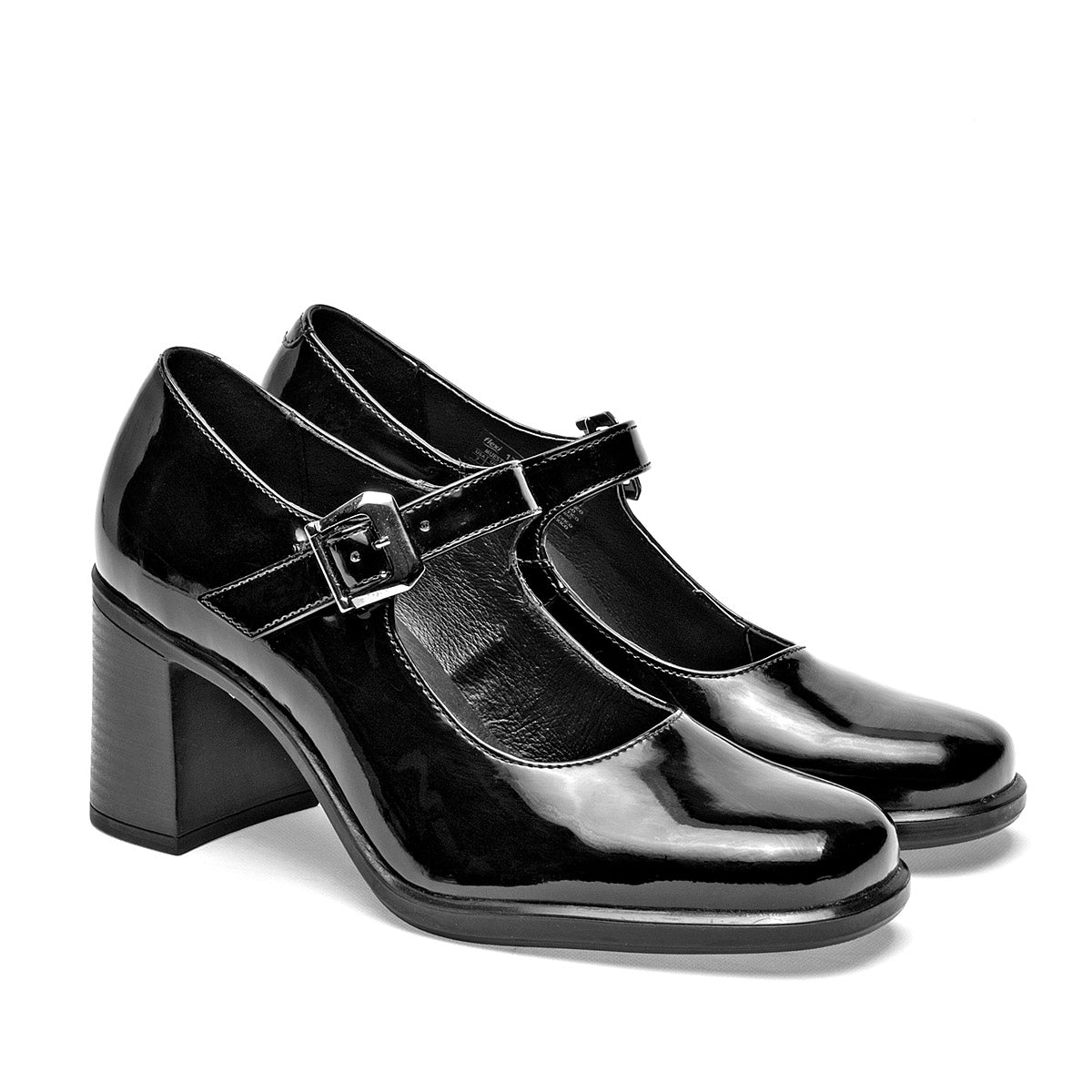 Zapato Tacon Cuadrado Flexi Mujer 137603 Negro Tacon 7 Cm