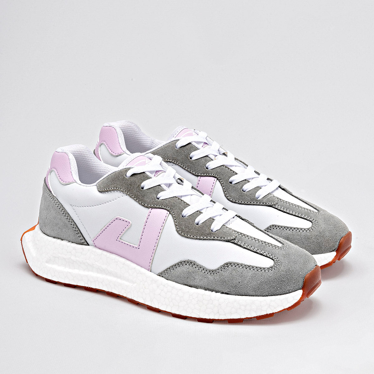 TENIS URBANO MUJER APOORT A5024 BLANCO GRIS LILA