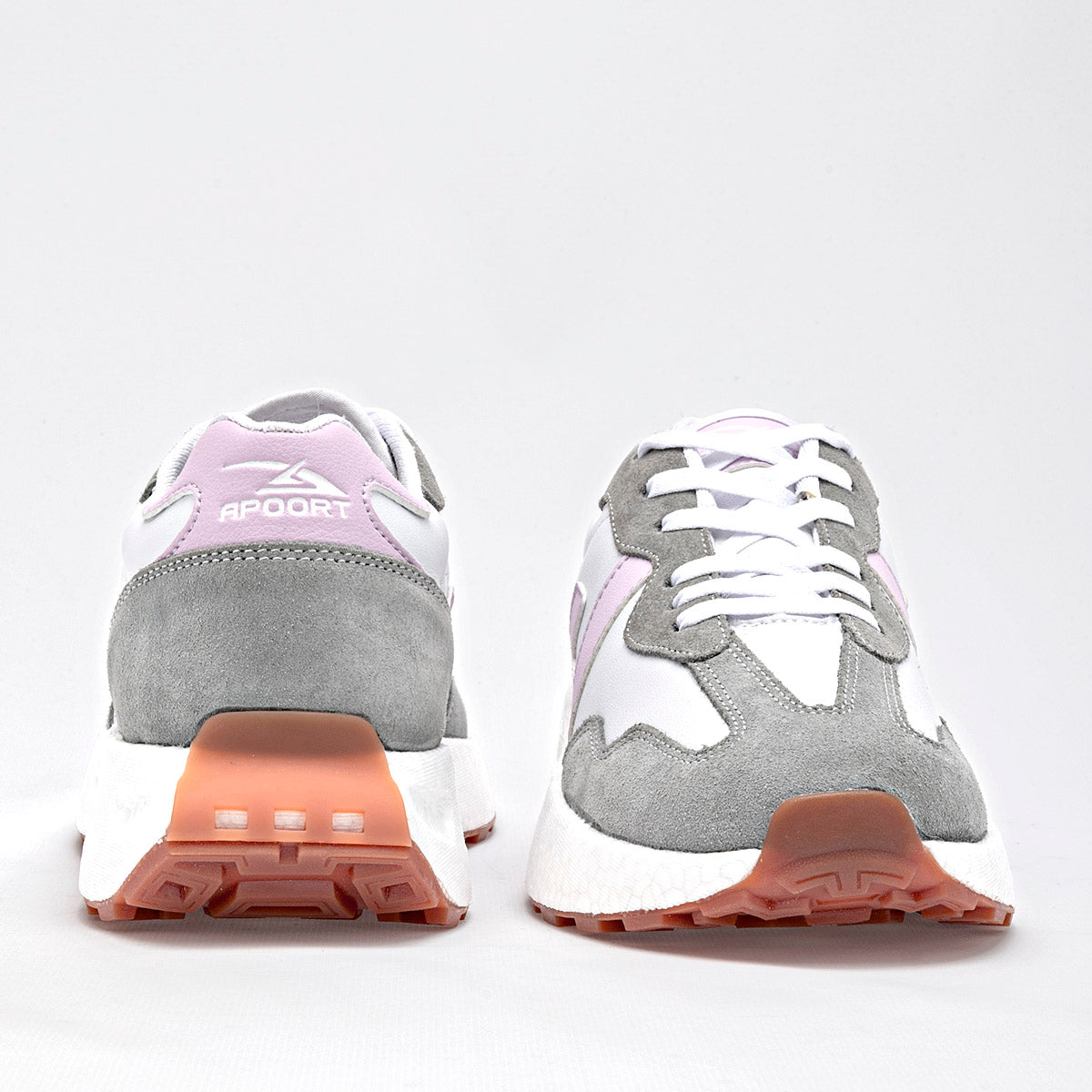 TENIS URBANO MUJER APOORT A5024 BLANCO GRIS LILA