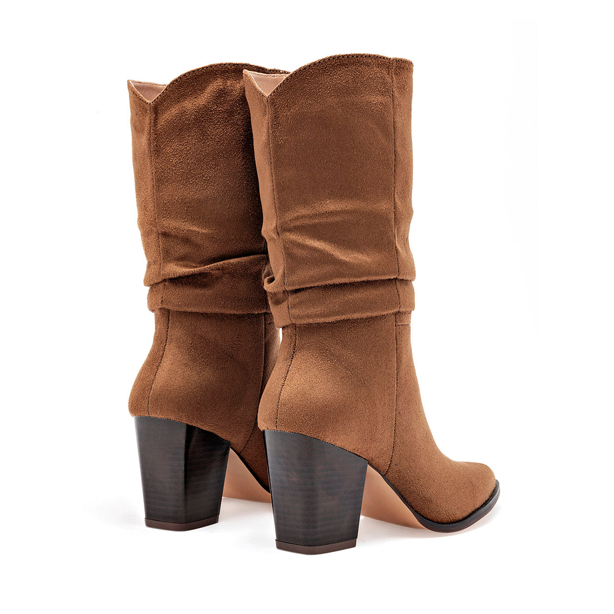 Bota Corta Clasben Para Mujer Jessy Color Cafe Tacon 8cm Tubo 25cm