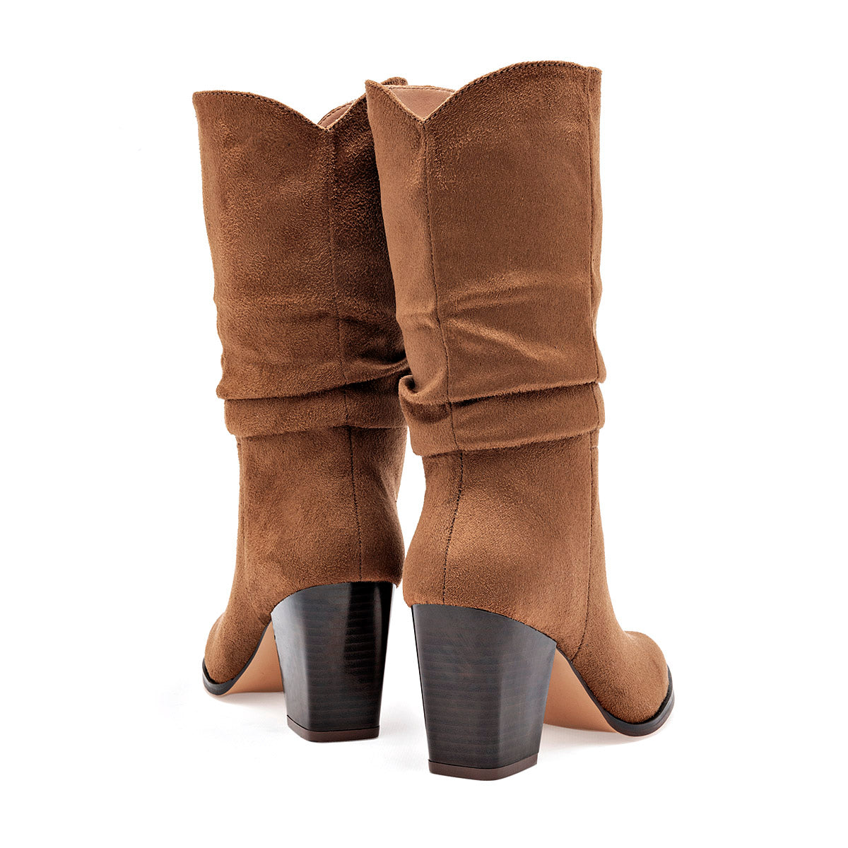 Bota Corta Clasben Para Mujer Jessy Color Cafe Tacon 8cm Tubo 25cm