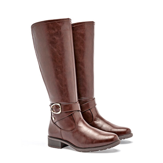 Bota Larga Etnia 1705 Color Cafe Tubo 35 Cm