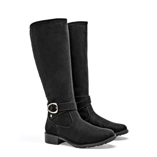 Bota Larga Etnia Para Mujer Color Negro Tubo 35 Cm