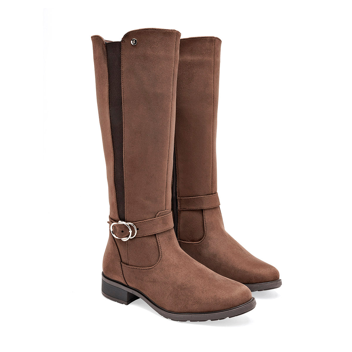 Bota Larga Etnia Para Mujer Color Cafe Tubo 35 Cm