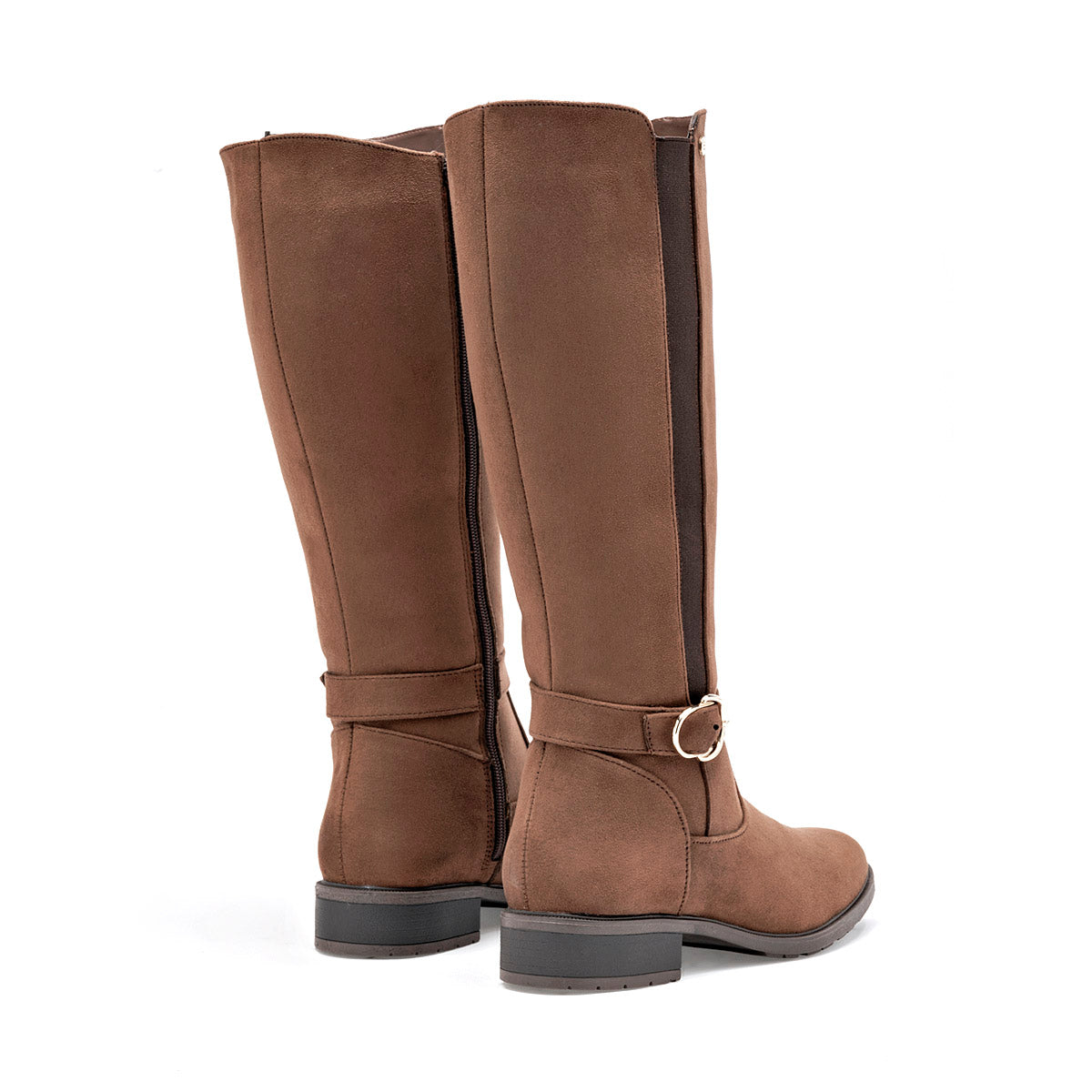 Bota Larga Etnia Para Mujer Color Cafe Tubo 35 Cm