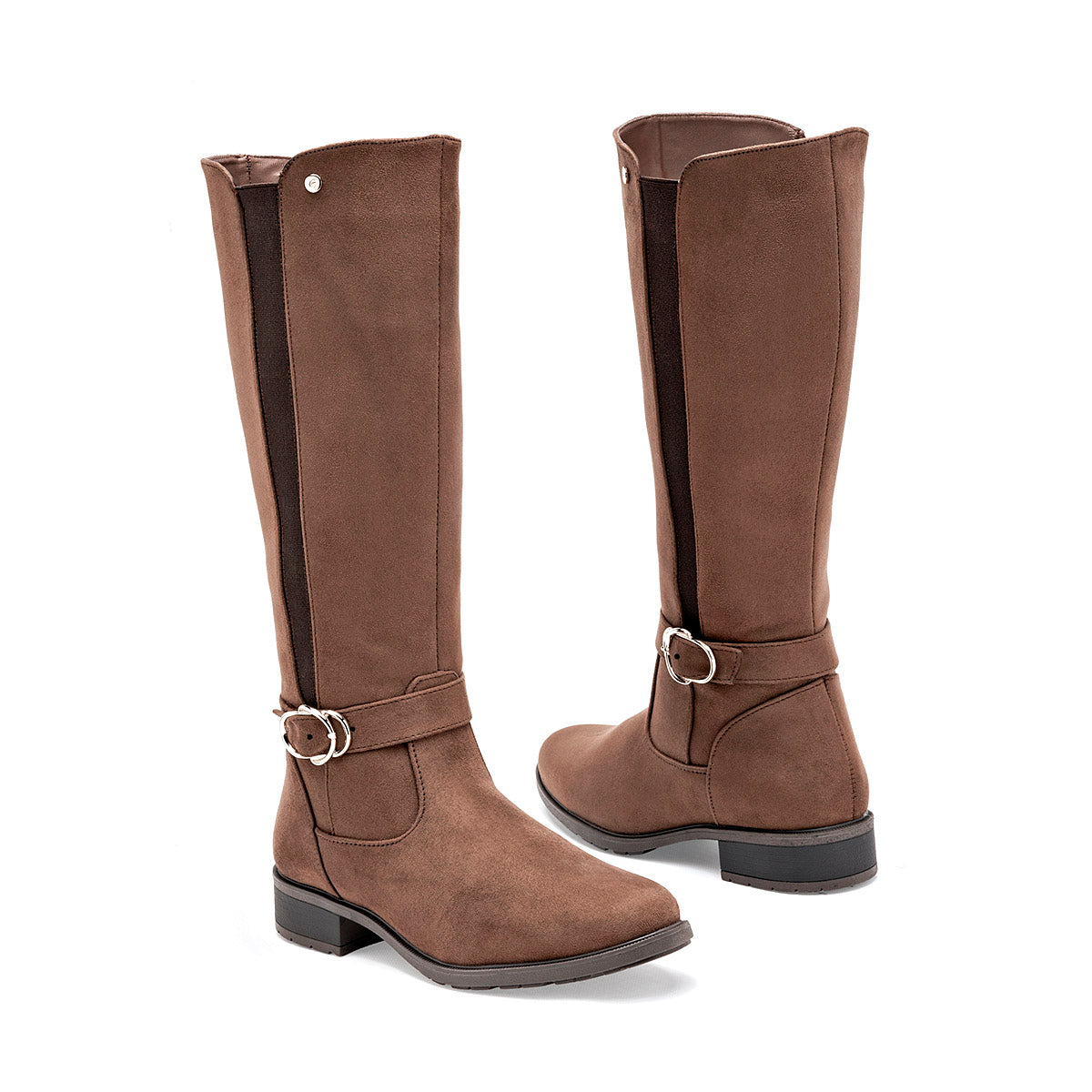 Bota Larga Etnia Para Mujer Color Cafe Tubo 35 Cm