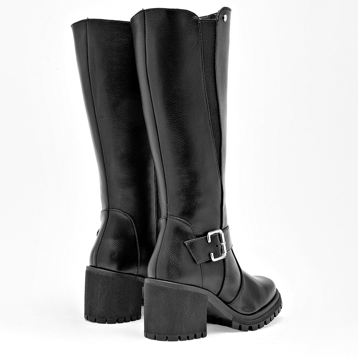 Bota Larga Etnia Para Mujer 3810 Color Negro Tacon 8cm Tubo 35cm