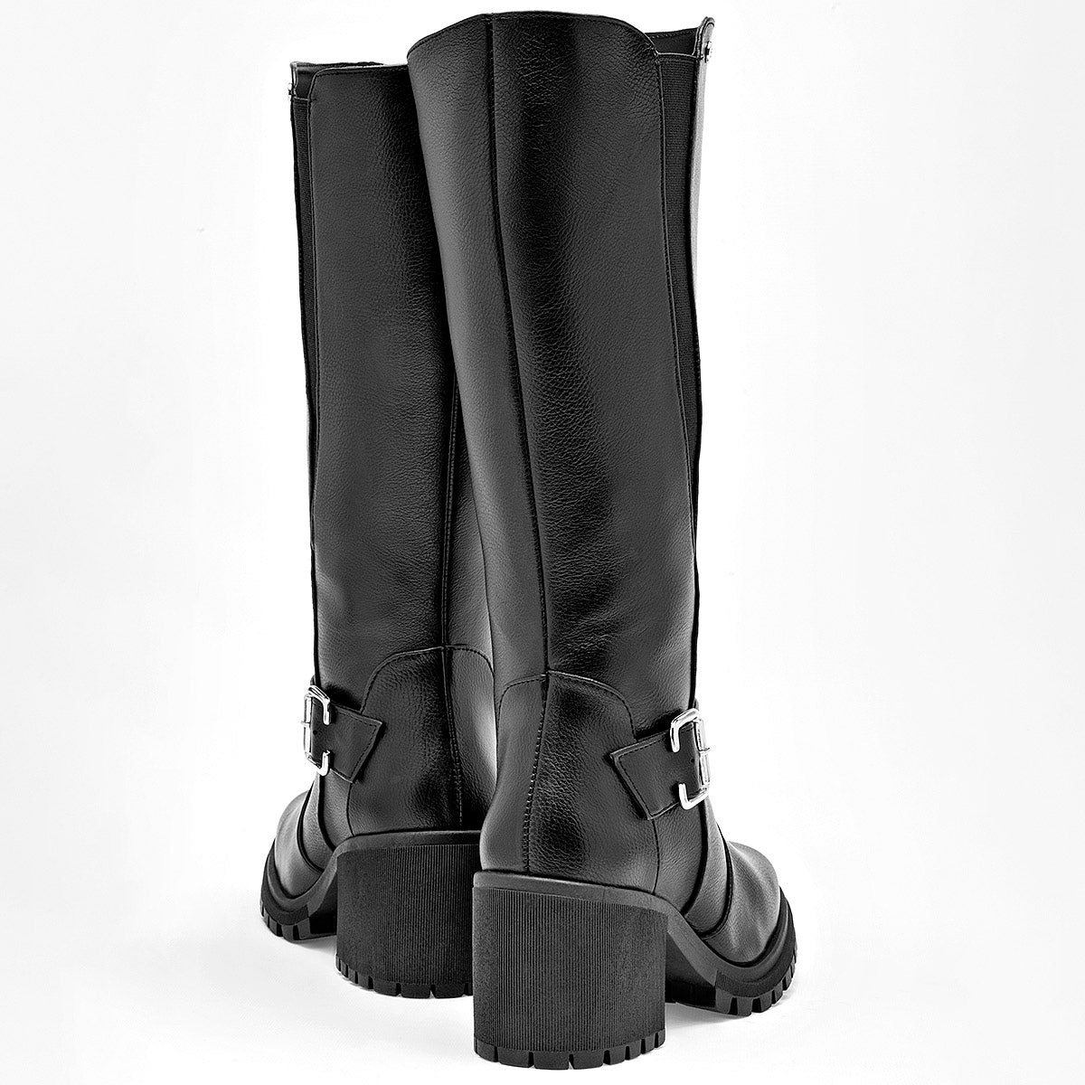 Bota Larga Etnia Para Mujer 3810 Color Negro Tacon 8cm Tubo 35cm