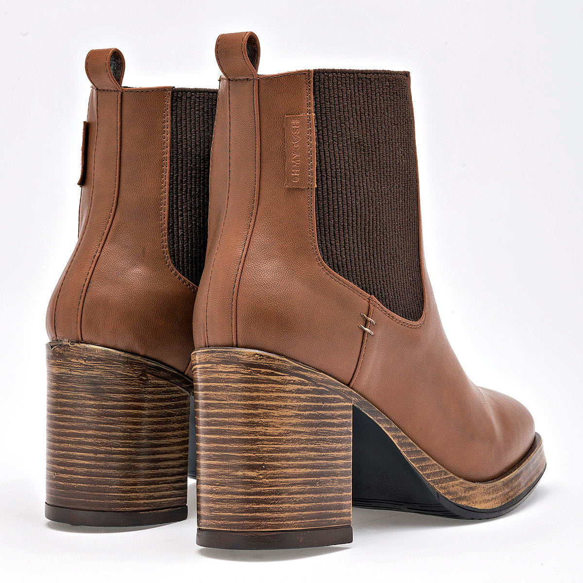 Botin Casual Gösh Mujer 3060d02 Camel Tacon 8 Cm Tubo 12 Cm