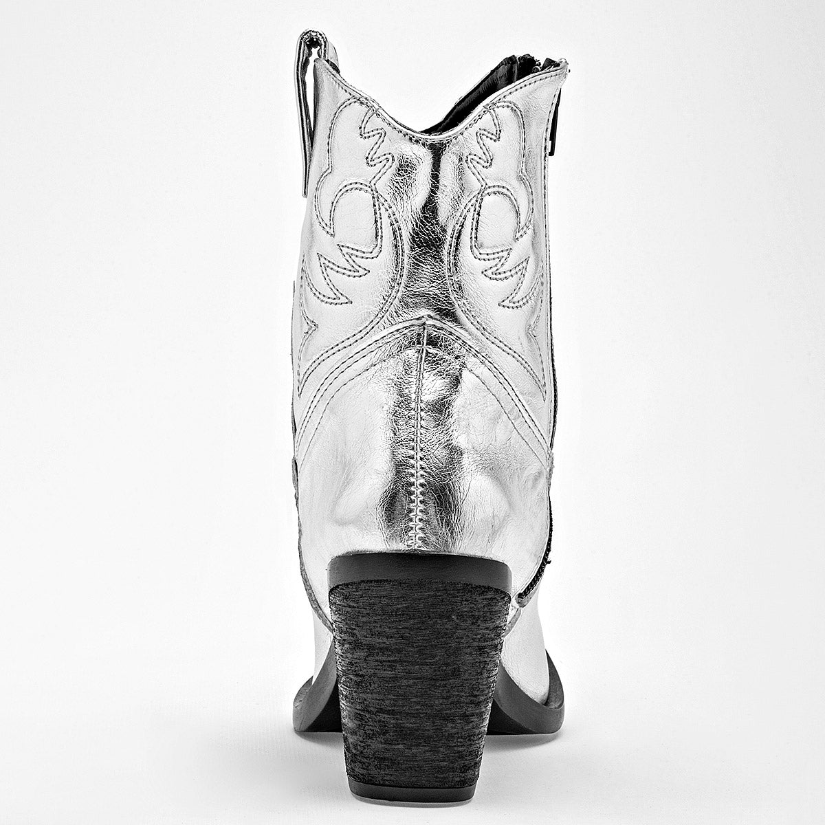 Bota Vaquera Lady One Mujer Ca7511 Plata Tacon 7 Cm