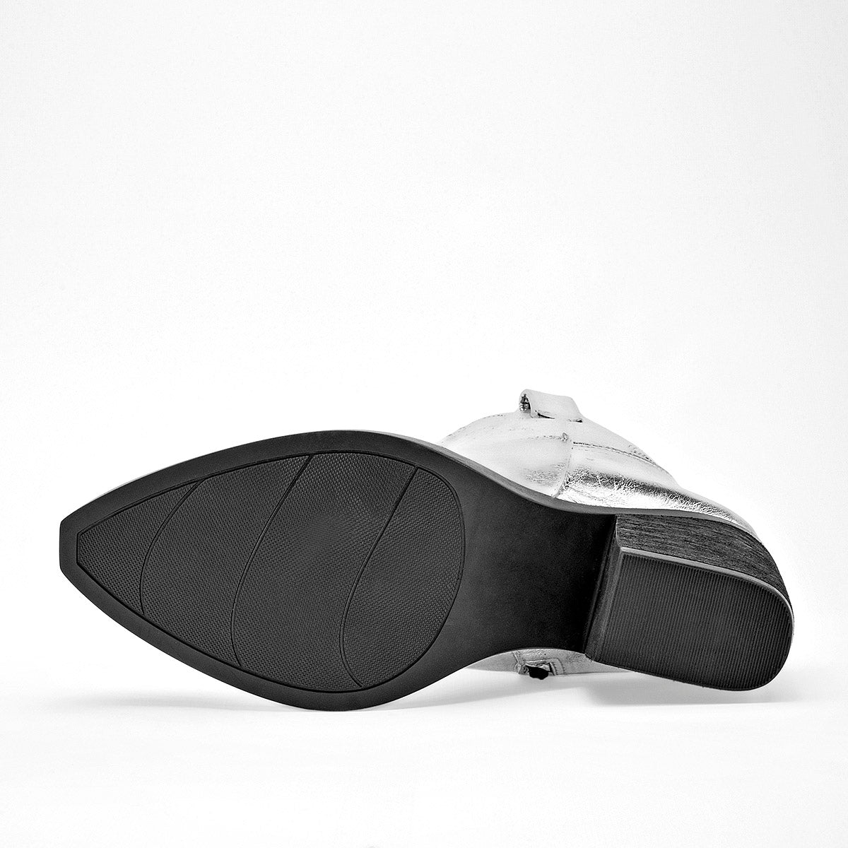 Bota Vaquera Lady One Mujer Ca7511 Plata Tacon 7 Cm