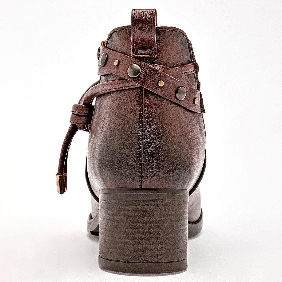 Botin Casual Lady One Mujer Fr4213 Cafe Tacon 5 Cm