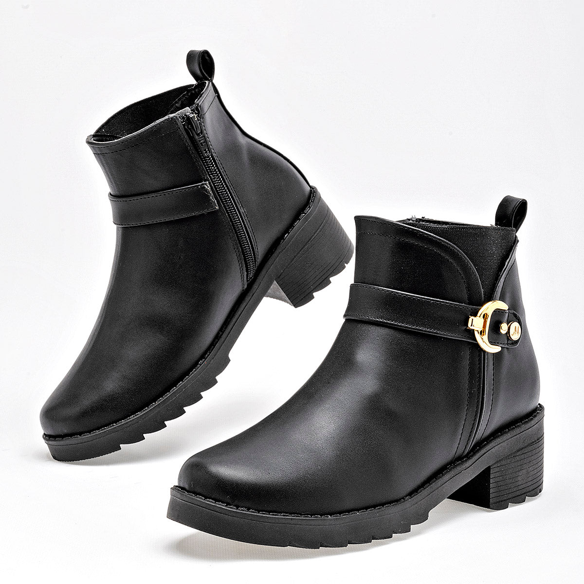Botin  Casual  Mary Cecy 708 negro tacon 4cm tubo 10cm