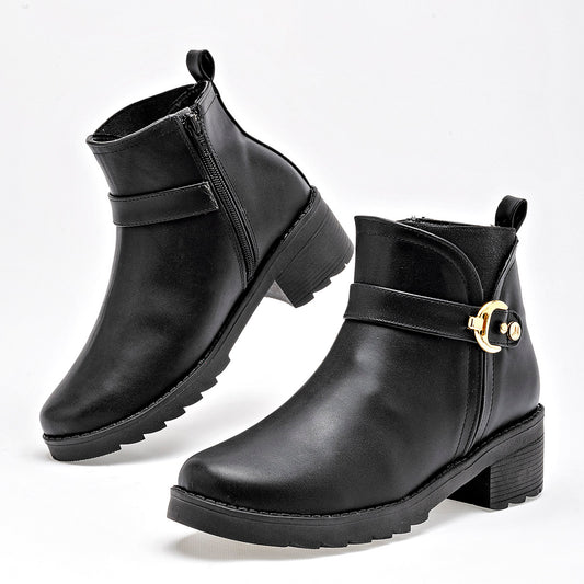 Botin  Casual  Mary Cecy 708 negro tacon 4cm tubo 10cm
