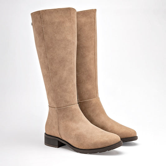 Bota Larga Moramora Para Mujer 1361709 Beige Tubo 36 Cm