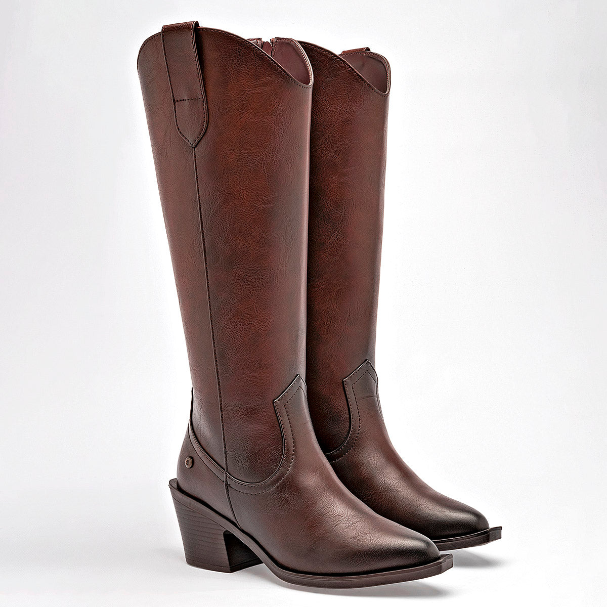 Bota Larga Moramora Para Mujer 1103 Colorcafe Tacon7 Tubo35