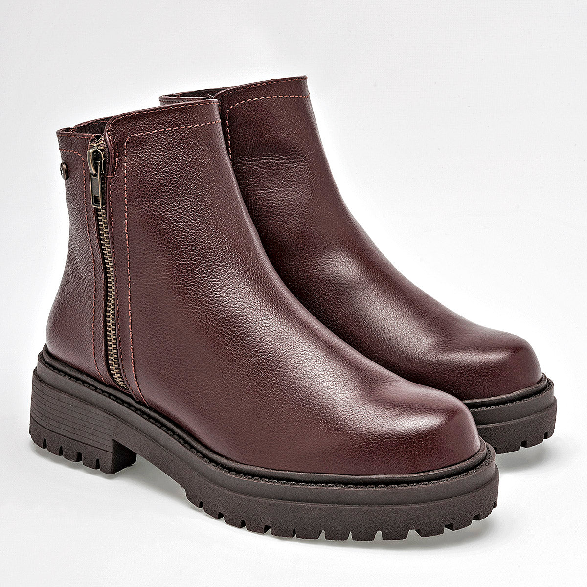 Botin Casual Piel Moramora Mujer Hope Cafe Tubo 12 Cm