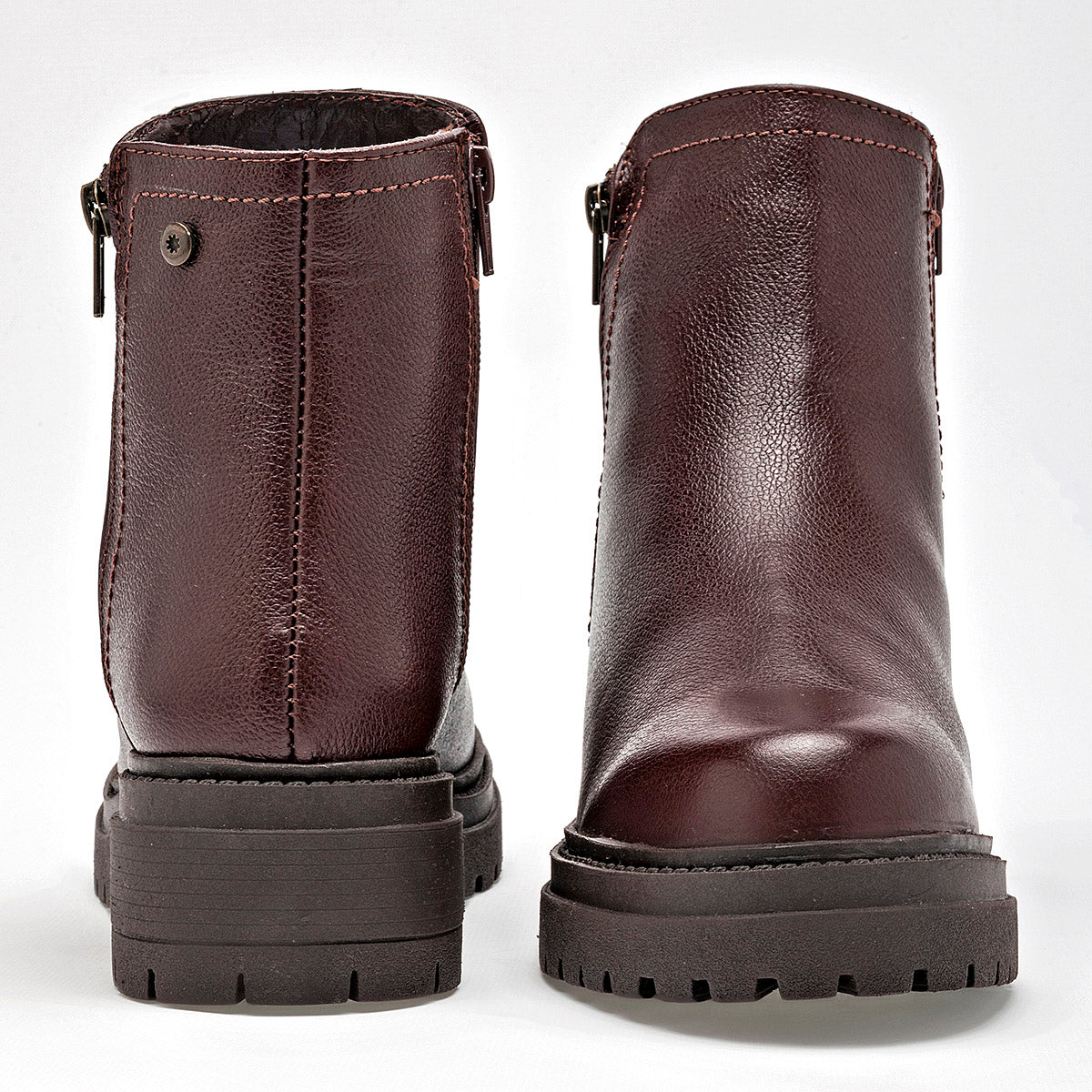 Botin Casual Piel Moramora Mujer Hope Cafe Tubo 12 Cm