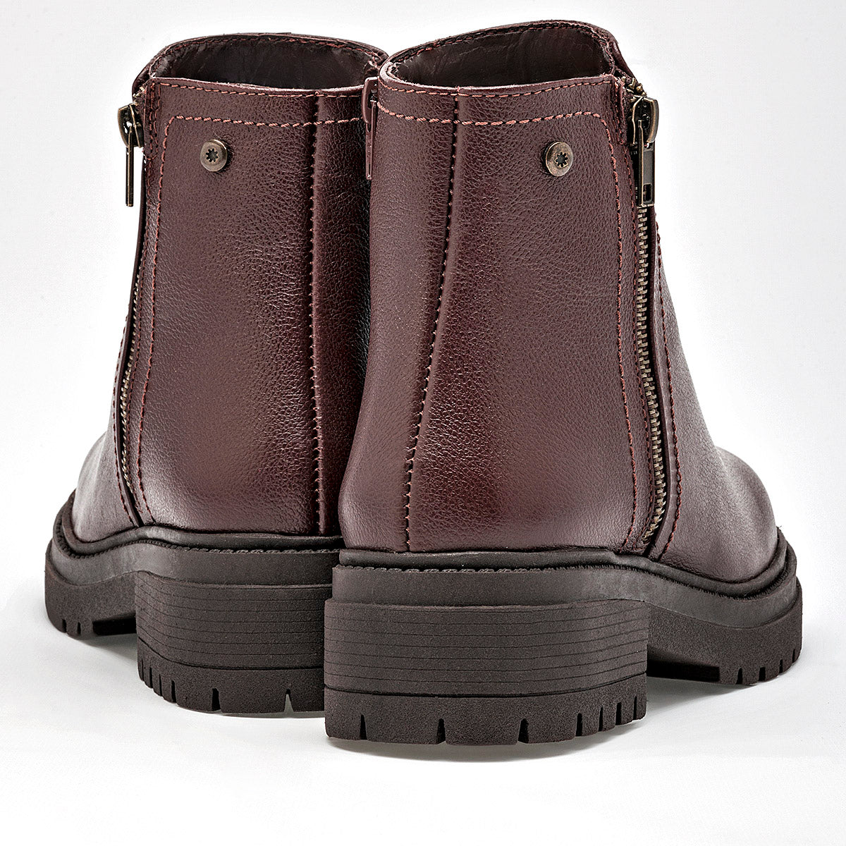 Botin Casual Piel Moramora Mujer Hope Cafe Tubo 12 Cm