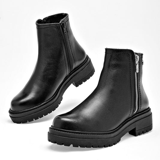 Botin Casual Piel Mujer Moramora Hope Negro Tubo 12 Cm