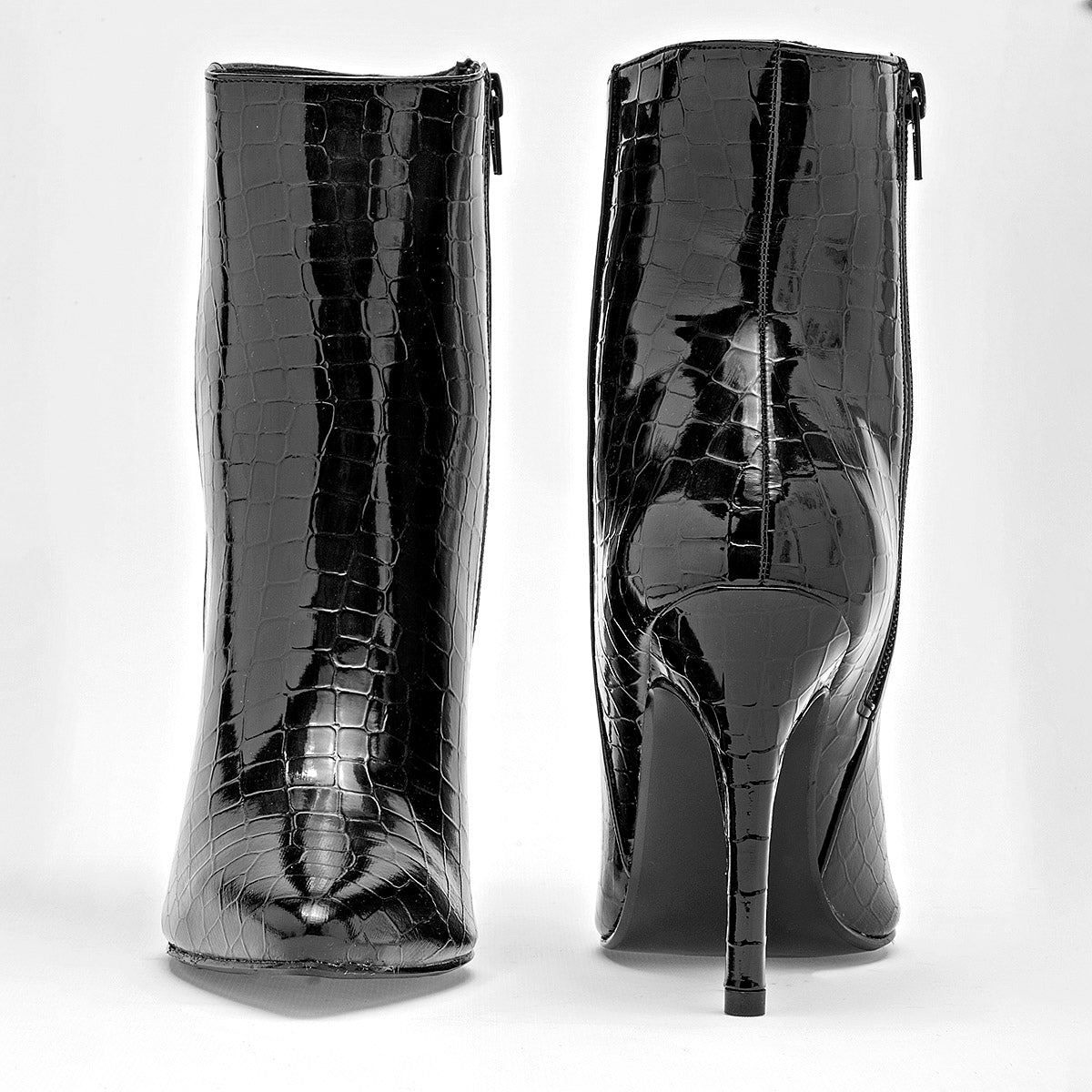 Botin Casual Pietro Alessandro Mujer 4360 Negro Tacon 10 Cm