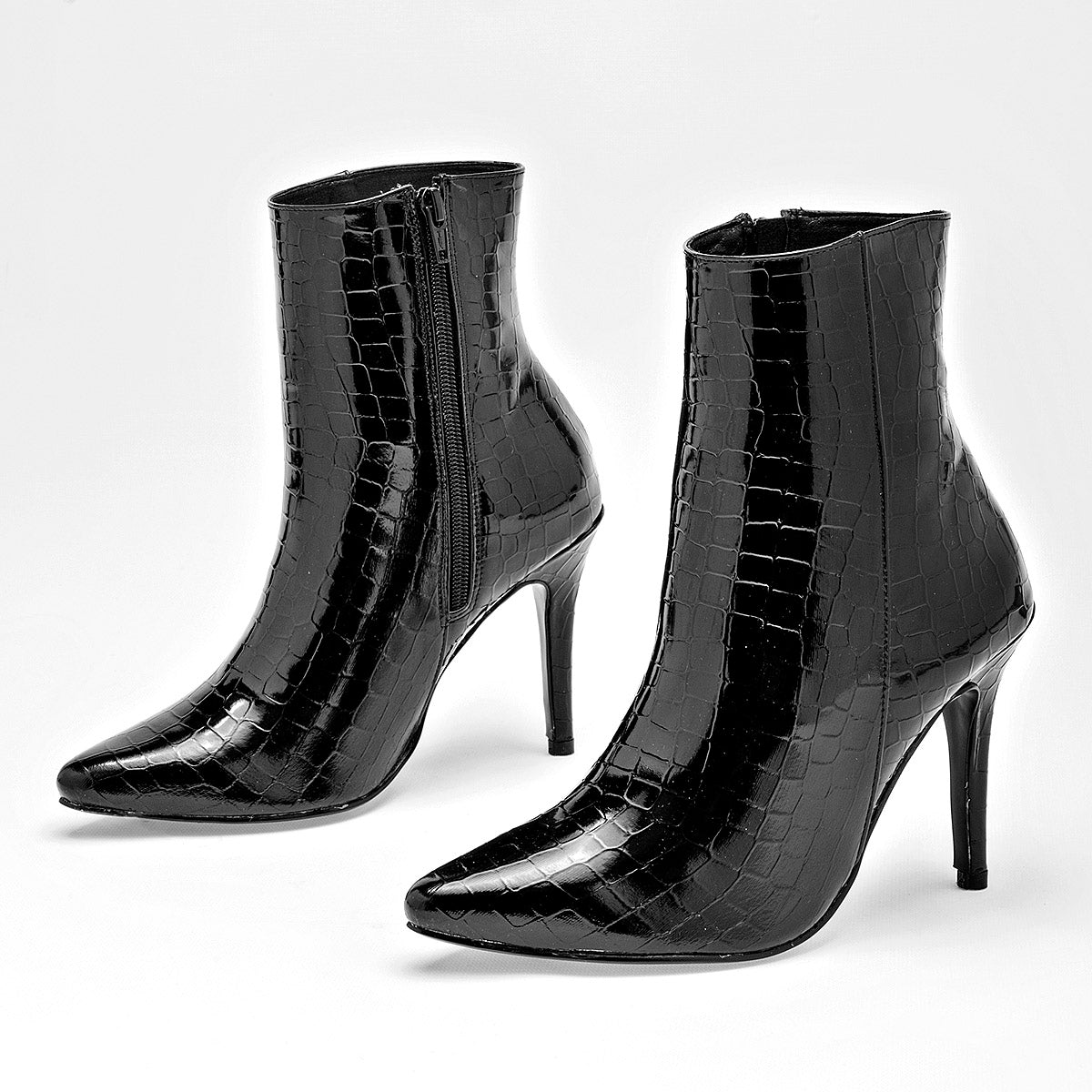 Botin Casual Pietro Alessandro Mujer 4360 Negro Tacon 10 Cm