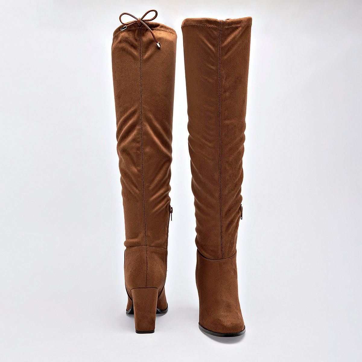 Bota Larga 5623 Para Mujer 5623 Color Camel Tacon 8cm Tubo 52cm