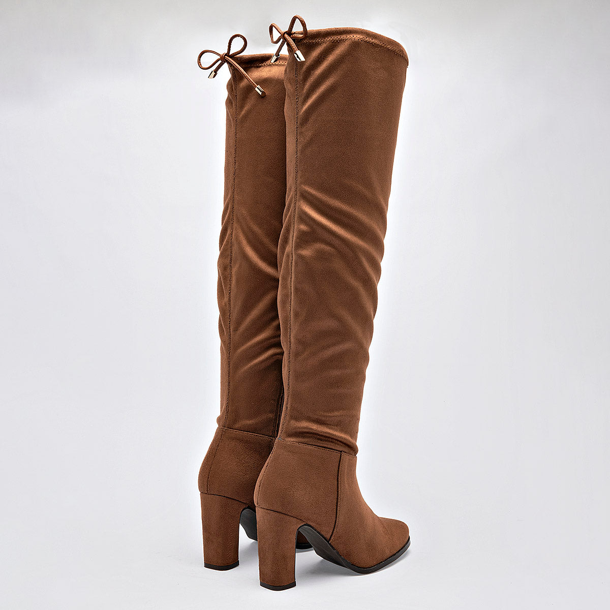 Bota Larga 5623 Para Mujer 5623 Color Camel Tacon 8cm Tubo 52cm
